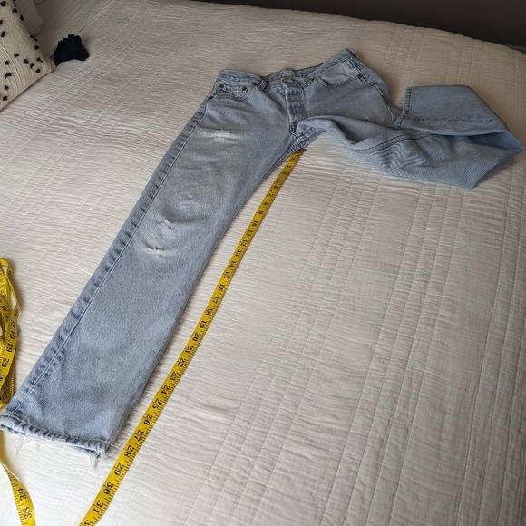 Levi's 501 Vintage Straight Leg Jeans 90s Light Wash COPY - Picture 8 of 16